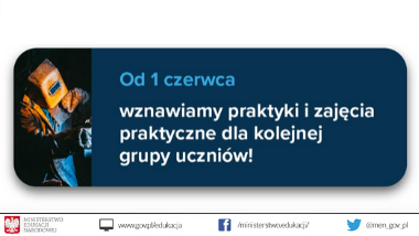 Od&nbsp;1 czerwca wznawiamy praktyki i&nbsp;zajęcia praktyczne dla kolejnej grupy uczniów