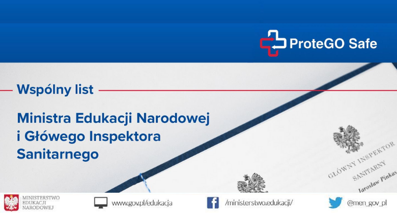 Aplikacja ProteGO Safe – wspólny list Ministra Edukacji Narodowej i&nbsp;Głównego Inspektora Sanitarnego do&nbsp;rodziców