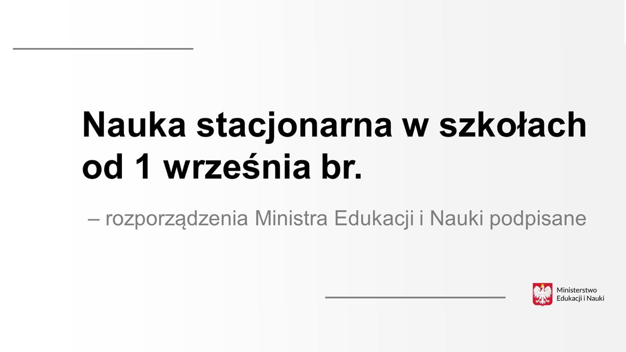 Nauka stacjonarna w&nbsp;szkołach od&nbsp;1 września