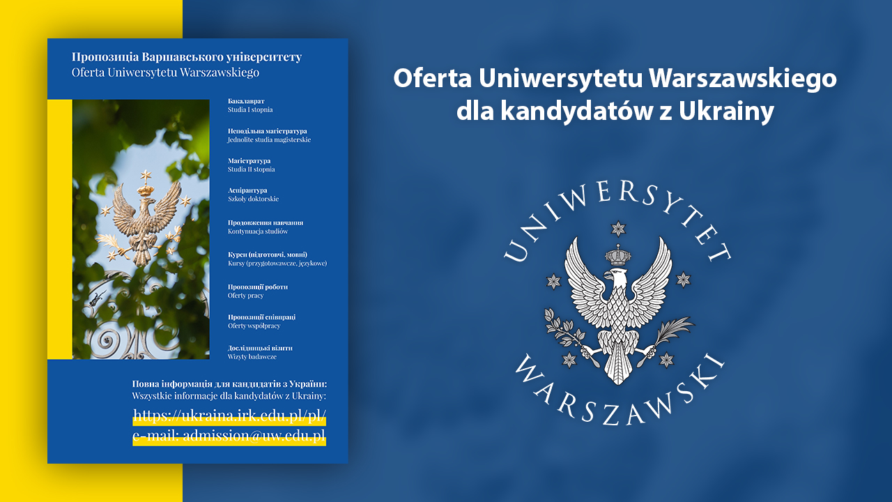 Oferta Uniwersytetu Warszawskiego dla kandydatów z&nbsp;Ukrainy