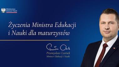 Życzenia Ministra Edukacji i&nbsp;Nauki dla maturzystów