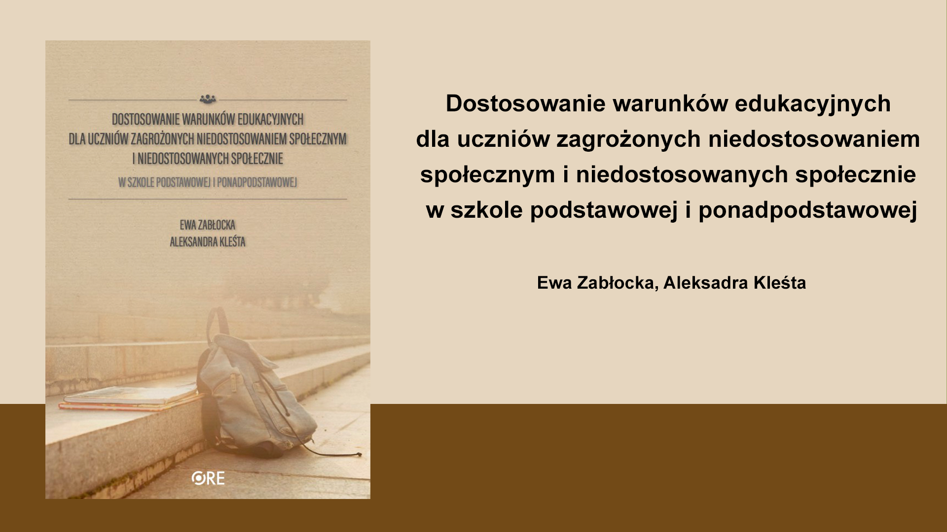 Dostosowanie warunków edukacyjnych dla uczniów zagrożonych niedostosowaniem społecznym i&nbsp;niedostosowanych społecznie w&nbsp;szkole podstawowej i&nbsp;ponadpodstawowej