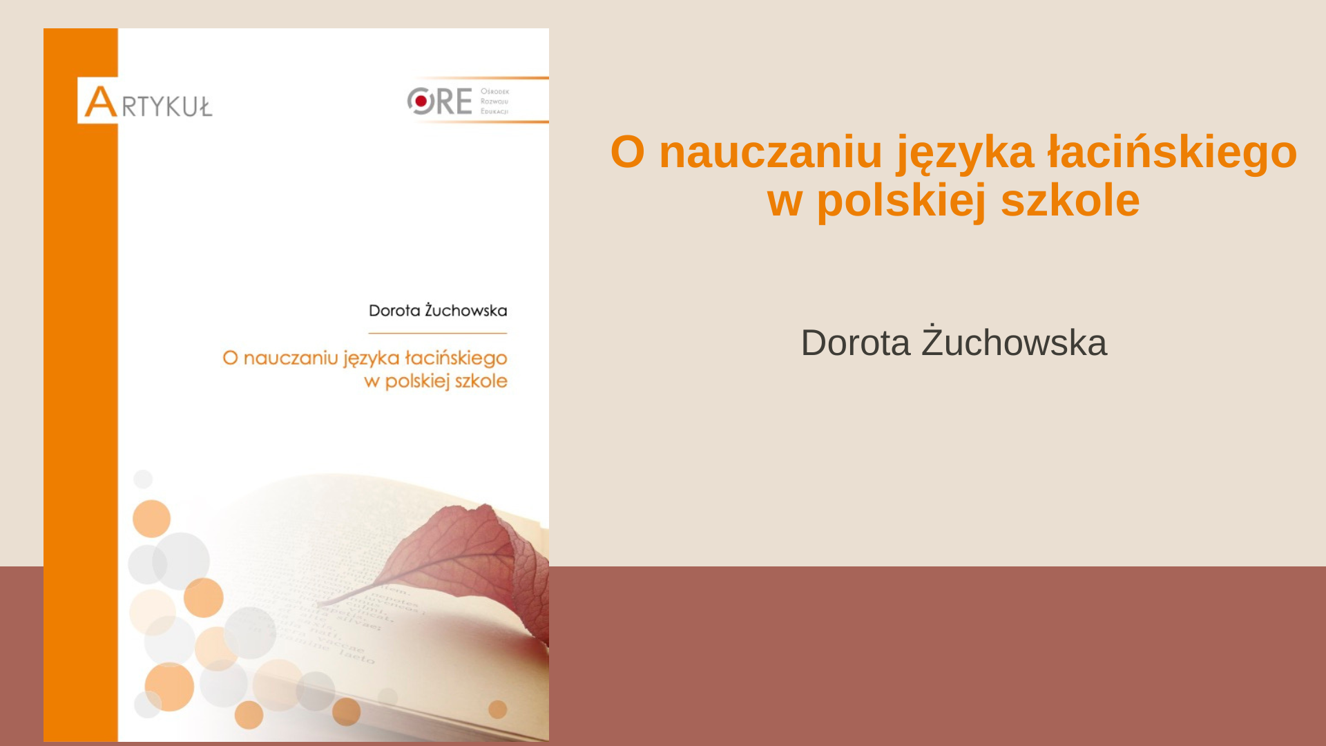O&nbsp;nauczaniu języka łacińskiego w&nbsp;polskiej szkole