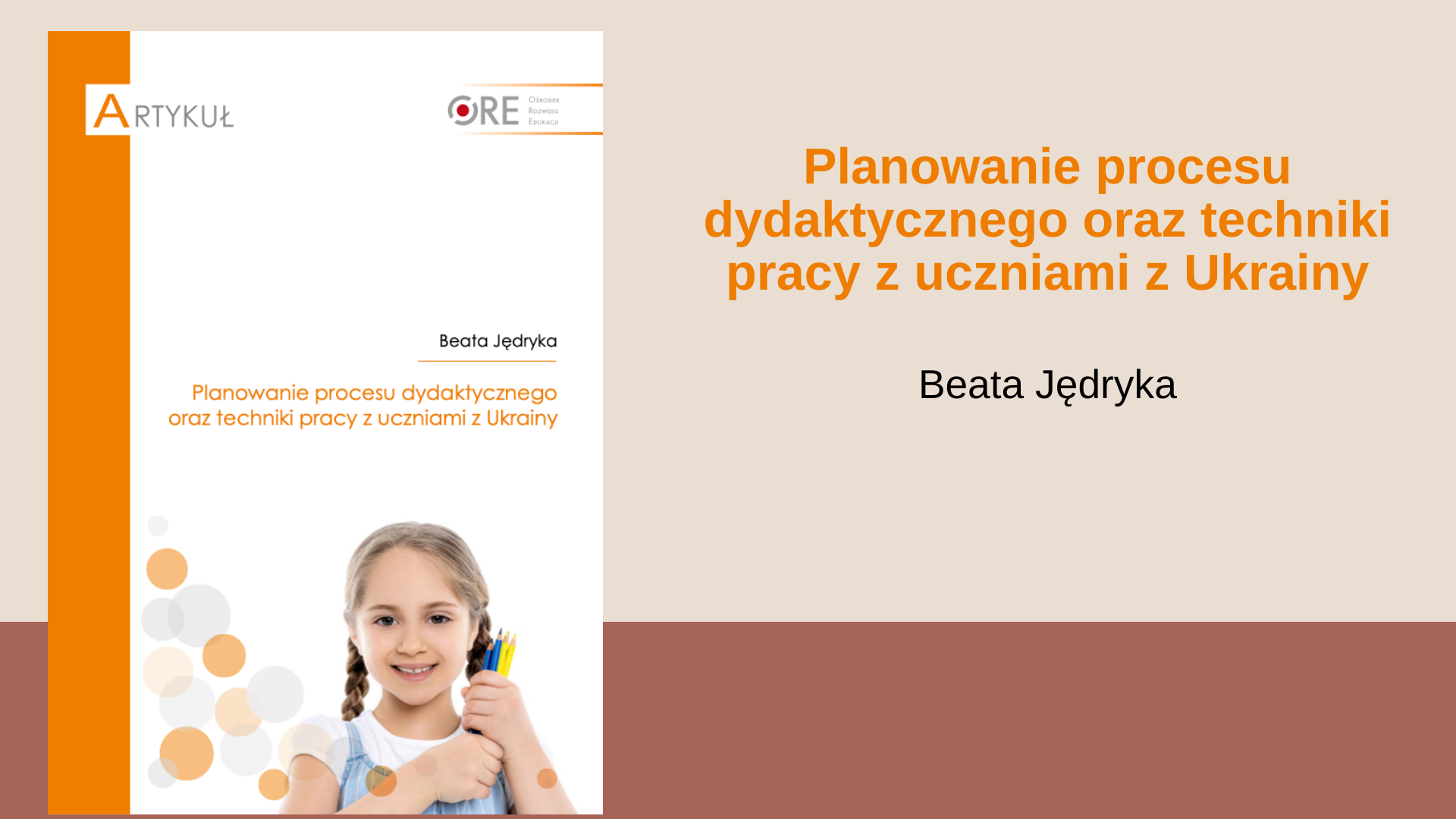 Planowanie procesu dydaktycznego oraz&nbsp;techniki pracy z&nbsp;uczniami z&nbsp;Ukrainy