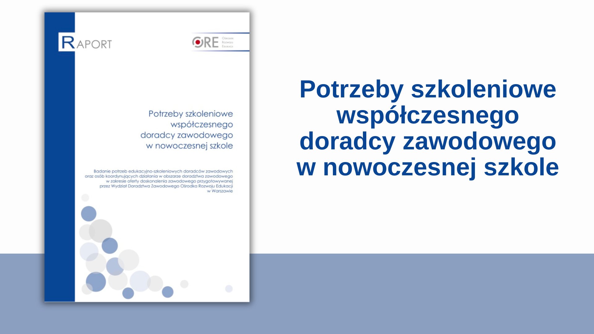 Potrzeby szkoleniowe współczesnego doradcy zawodowego w&nbsp;nowoczesnej szkole. Raport
