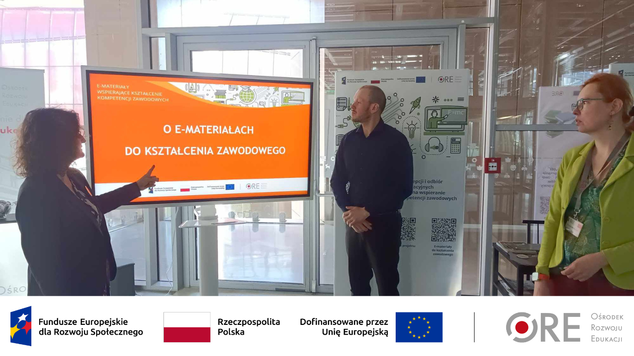 Prezentacja e-materiałów do kształcenia zawodowego podczas konferencji „Wyzwania dla doradztwa zawodowego w Branżowych Centrach Umiejętności” w Centrum Nauki Kopernik”