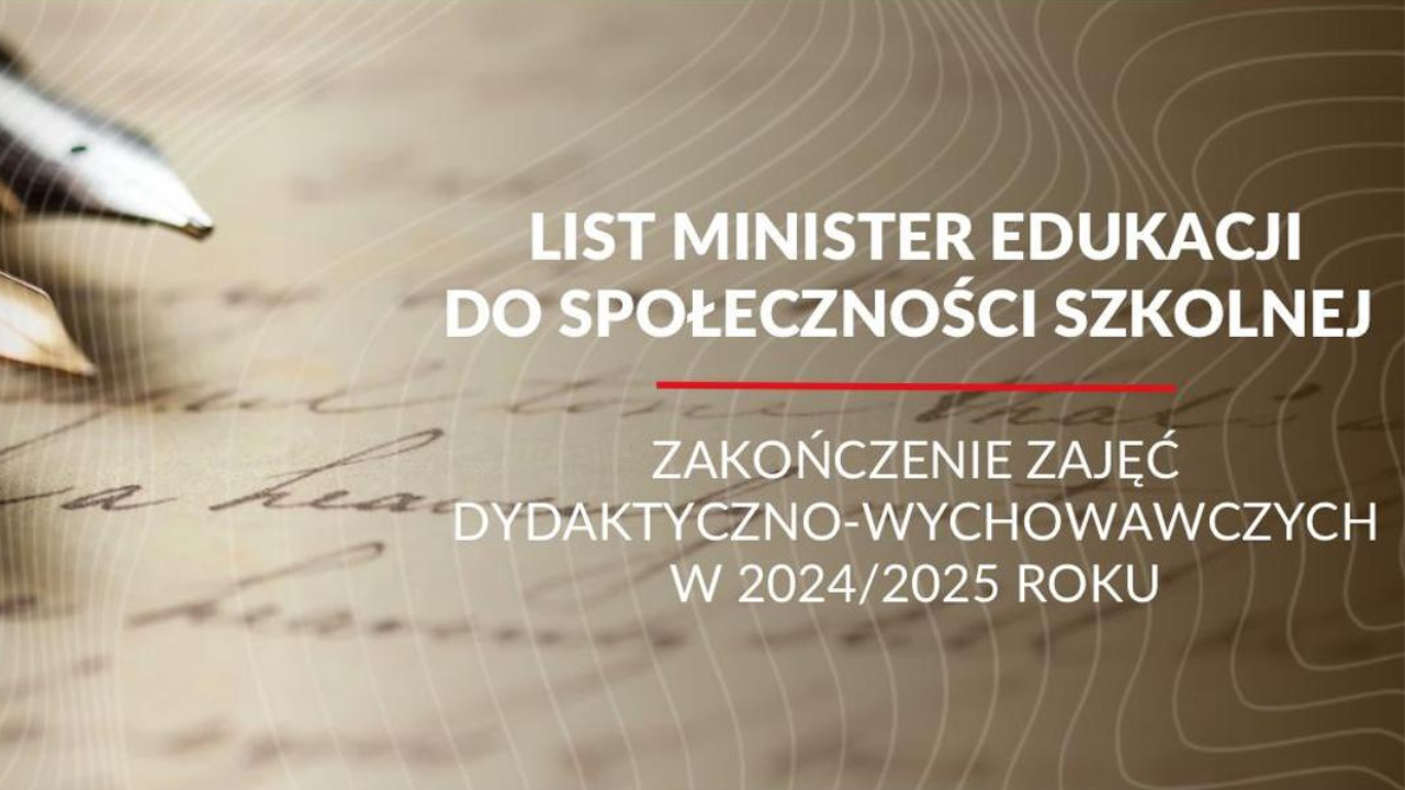 List Minister Edukacji do&nbsp;społeczności szkolnej