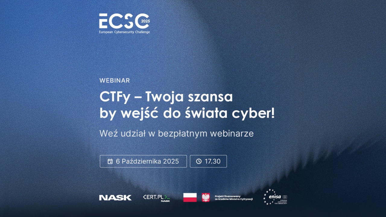 Bezpłatny webinar „CTFy – Twoja szansa, by&nbsp;wejść do&nbsp;świata cyber!”