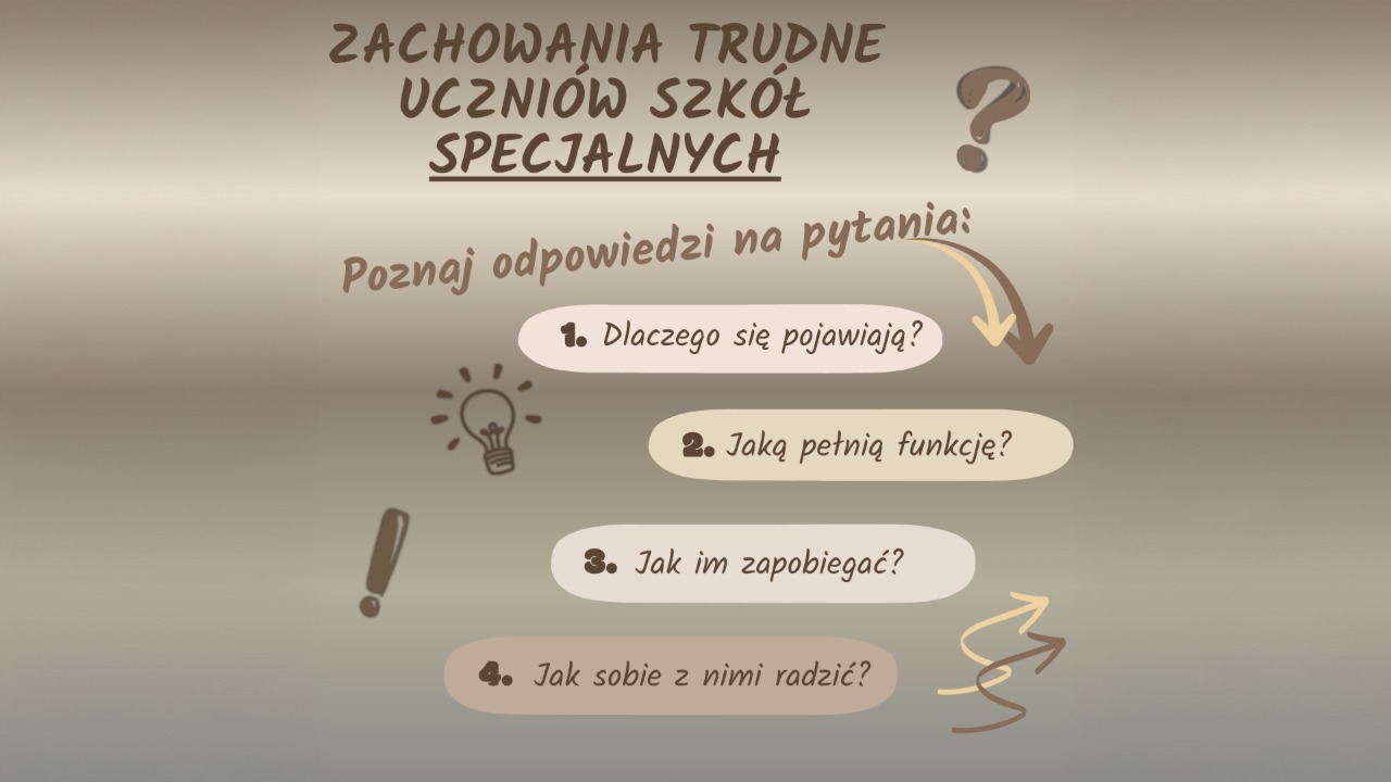 Zaproszenie na&nbsp;szkolenie „Zachowania trudne uczniów w&nbsp;szkołach specjalnych – mechanizmy, zapobieganie, sposoby radzenia sobie z&nbsp;nimi”