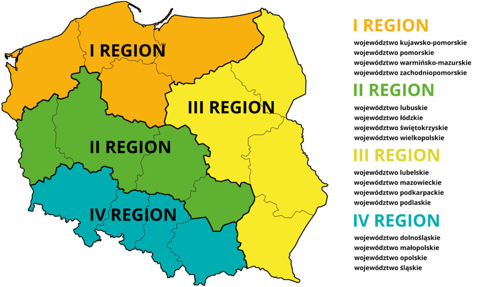 Mapa regionów sieci współpracy i samokształcenia