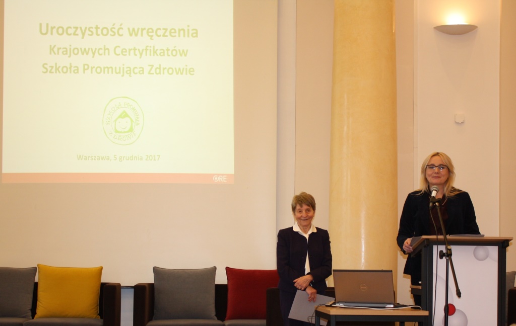 Wręczenie Krajowych Certyfikatów „Szkoła Promująca Zdrowie”